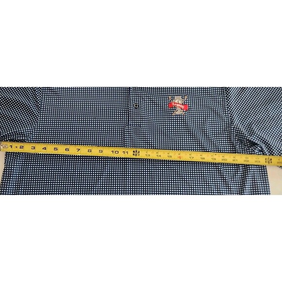 Bobby Jones Performance Golf Polo Shirt Men's Navy White Gingham Print Sz XL - Picture 11 of 13